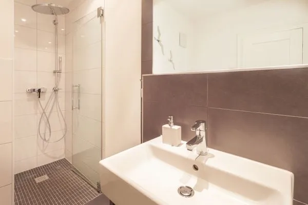 Badezimmer  Villa Friede-Marie, App. Freya - mit herrlichem Meerblick