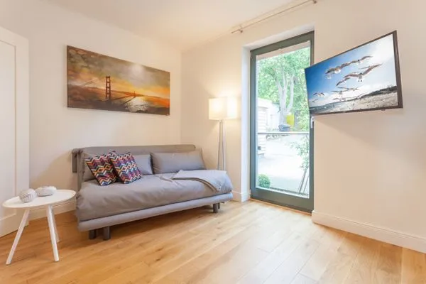 Schlafzimmer  Villa Friede-Marie, App. Freya - mit herrlichem Meerblick