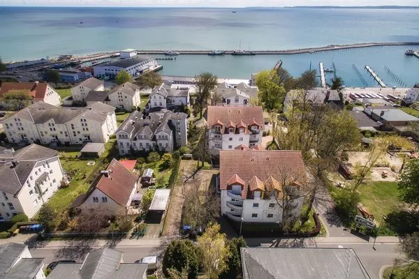 Vogelperspektive  Ferienwohnung Amalie in Hafennähe in Sassnitz auf Rügen