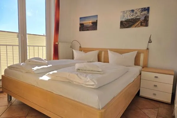 Schlafzimmer  Ferienwohnung Kutterfisch - direkt im Stadthafen