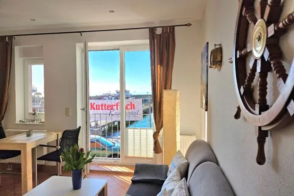 Wohnzimmer  Ferienwohnung Kutterfisch - direkt im Stadthafen