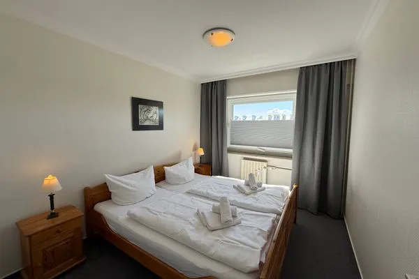 Schlafzimmer Ferienwohnung im Haus Nordland App 48,(Hund)