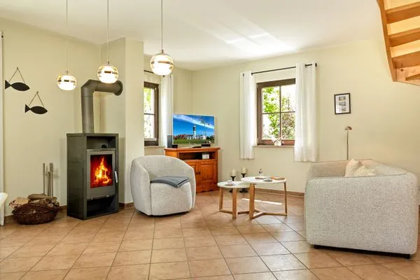 Wohnzimmer  Reetdachhaus Hus Kieker