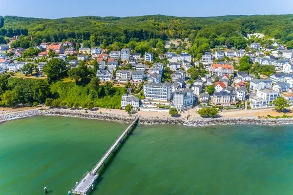 Vogelperspektive  Villa Nause, FeWo Horizont - Meerblick & SPA