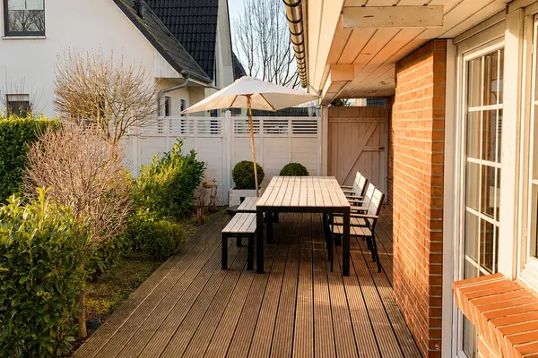 Gartenblick  Ferienhaus Bootshaus