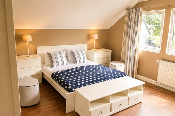 Schlafzimmer  Ferienhaus Bootshaus