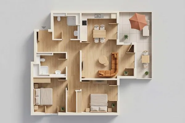 Grundriss  Ferienwohnung Stettiner Waterlelie
