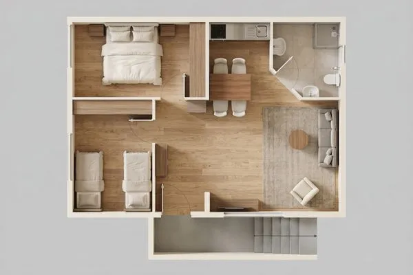 Grundriss  Ferienwohnung Möwennest