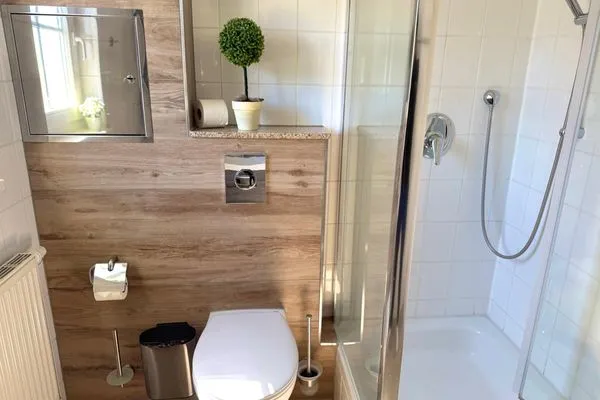 Badezimmer  Ferienwohnung Sammy - Urlaub in ruhiger Lage mit Hund