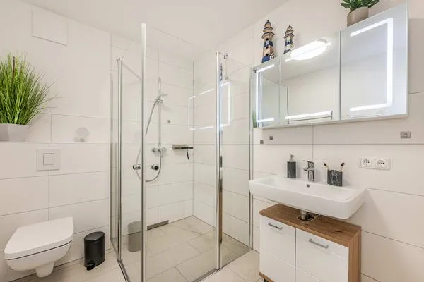 Badezimmer  Ferienwohnung Ostseetraum