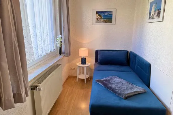 Schlafzimmer  Ferienhaus Seeblick in Sassnitz auf Rügen mit Terrasse