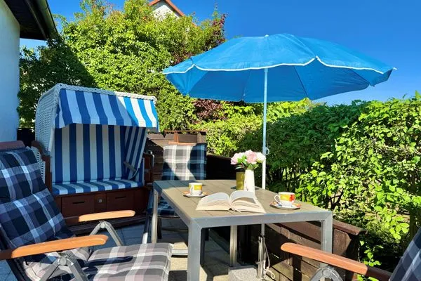 Terrasse  Ferienhaus Seeblick in Sassnitz auf Rügen mit Terrasse