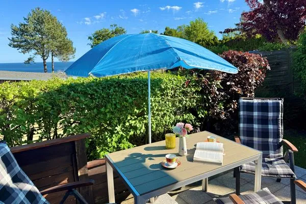 Terrasse  Ferienhaus Seeblick in Sassnitz auf Rügen mit Terrasse
