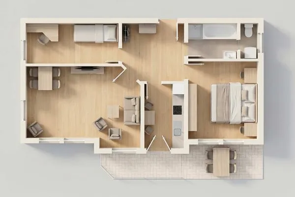 Grundriss  Haus am Kliff Appartement