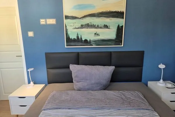 Schlafzimmer  Villa Nause, FeWo Horizont - Meerblick & SPA