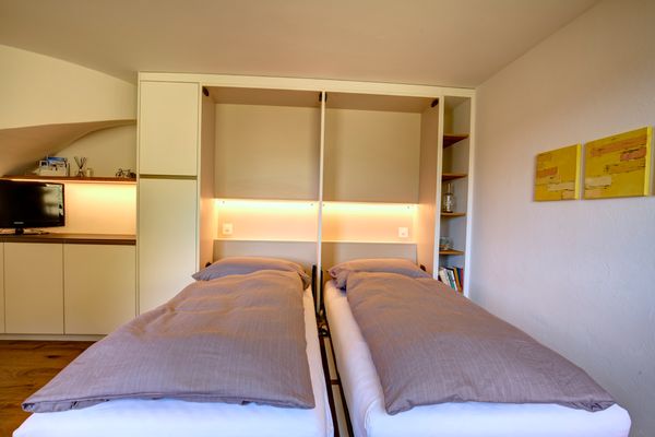 Chesa Munteratsch 1-Zimmerwohnung 511 Typ A Premium Silvaplana - Bett