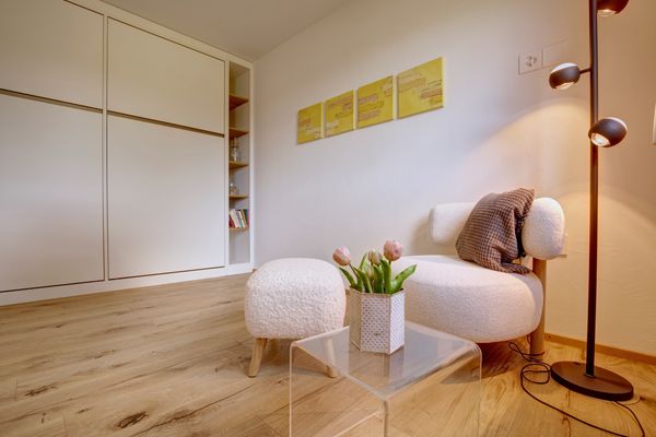 Chesa Munteratsch 1-Zimmerwohnung 511 Typ A Premium Silvaplana - Wohnzimmer
