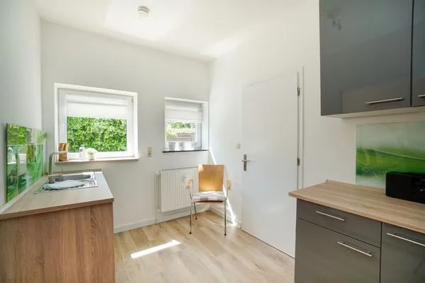 Küche / Küchenzeile  Ferienwohnung für 4 Personen am Borbyer Ufer mit zwei Sonnenterrassen