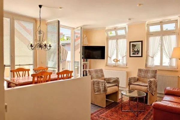 Wohnzimmer  Uns Strandhus Whg. Captains Lounge