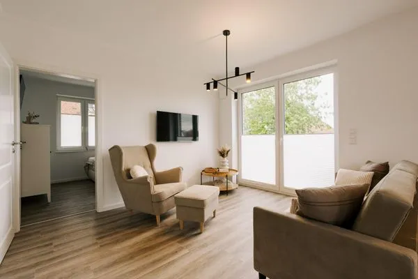 Wohnzimmer  de Diek - Suite 2 | Direkte Deichlage - Hafenblick