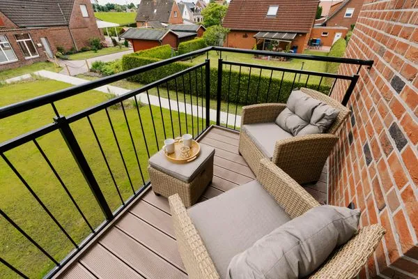 Balkon  de Diek - Suite 2 | Direkte Deichlage - Hafenblick