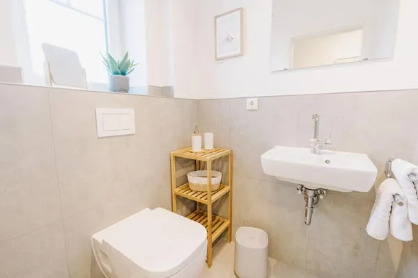 Badezimmer  Grachten Suite 2 | Direkte Wasserlage