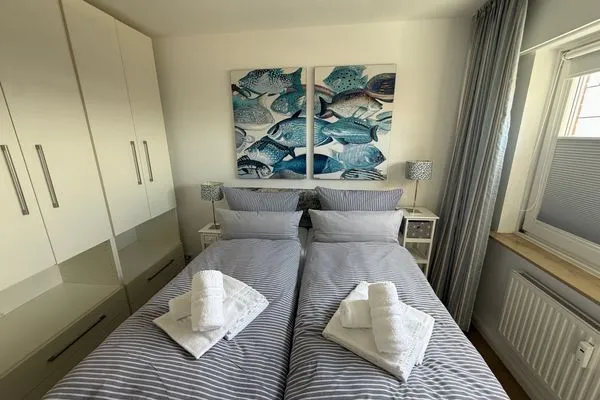 Schlafzimmer Ferienwohnung im Haus Nordland App.102