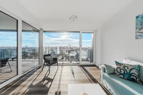 Wohnzimmer  Loft Fluxus Emden | Delft-Blick