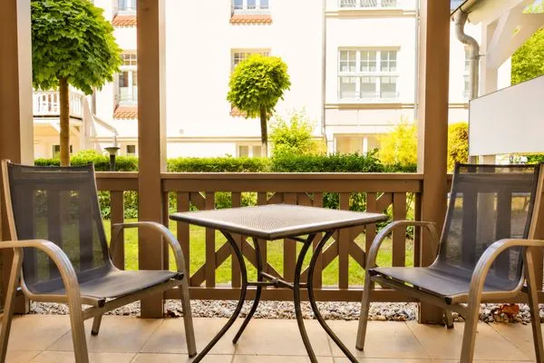 Terrasse Apartmenthaus Ostseewelle Haus Ostseewelle Apartment 1
