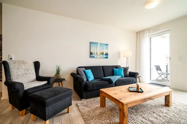 Ferienwohnung Möwe Hafenresidenz Waren (Müritz) - Wohnzimmer  Möwe