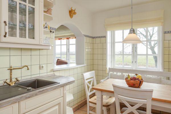  Haubarg Ossenhoff Appartement Buernhus Tating - Essbereich