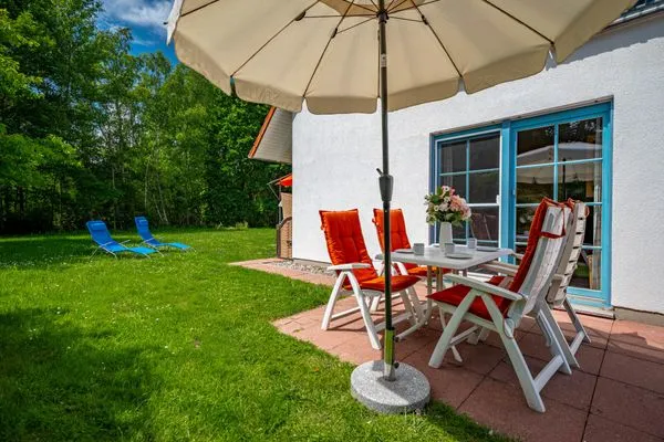 Terrasse Ferienpark Freesenbruch Doppelhaushälfte 12 - Sommerlust
