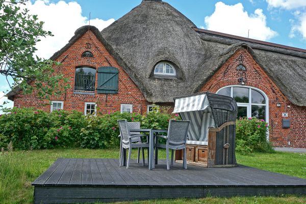  Haubarg Ossenhoff Appartement Kohstall Tating - Terrasse