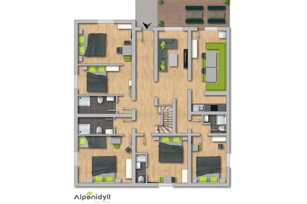 Grundriss, 2D Plan  Apartment Sonnenhang by Alpenidyll Apartments