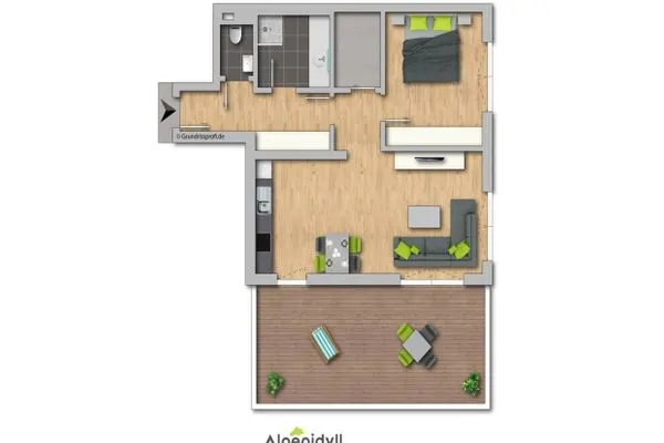 Grundriss, 2D Plan  Apartment Grimming by Alpenidyll Apartments