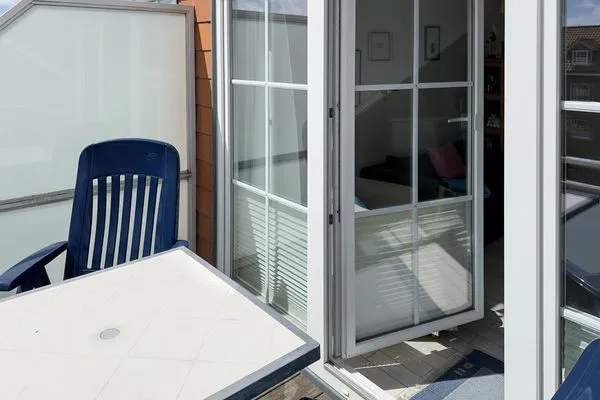 Balkon  Ferienwohnung „Südspitze 10 mit Meerblick"