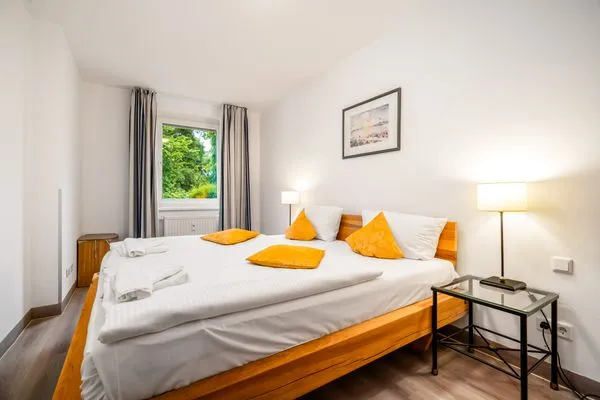 Ferienwohnung Seebär in Zingst - Schlafzimmer mit gemütlichem Doppelbett  Seebär