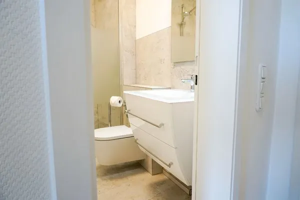 Badezimmer  Ferienwohnung Seeland