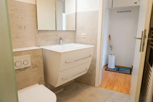 Badezimmer  Ferienwohnung Seeland