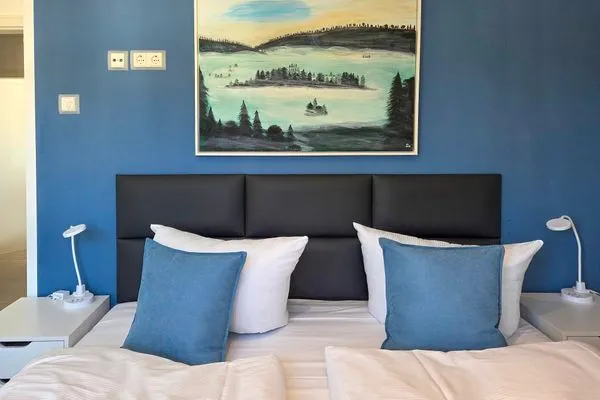 Bett  Villa Nause, FeWo Horizont - Meerblick & SPA