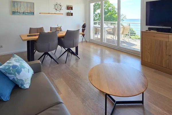 Wohnzimmer  Villa Nause, FeWo Horizont - Meerblick & SPA