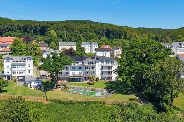 Vogelperspektive  Villa Nause, FeWo Horizont - Meerblick & SPA