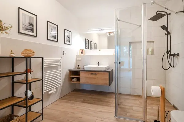 Badezimmer  Ferienwohnung Haffhafen