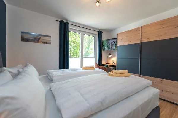 Schlafzimmer  Ferienwohnung Haffhafen