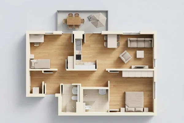 Grundriss  Ferienwohnung Ostseetraum