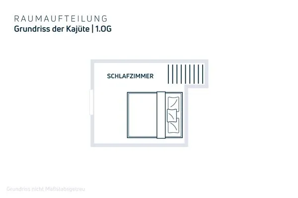 Schlafzimmer im 1.Obergeschoss  Sierksdorfer Kajüte 36