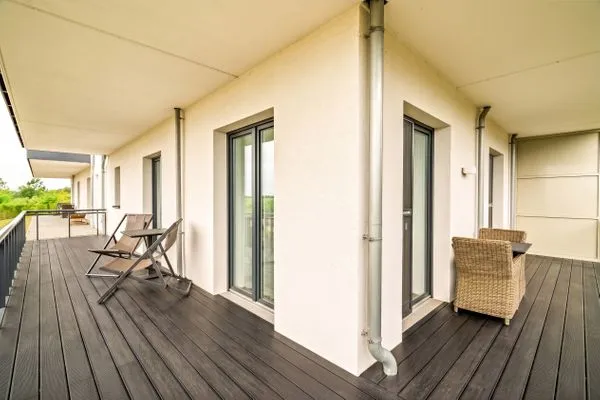 Ferienwohnung Boddenstuv Ostseebad Wustrow - ZweiWasser Alte Seefahrtschule Balkon  Boddenstuv