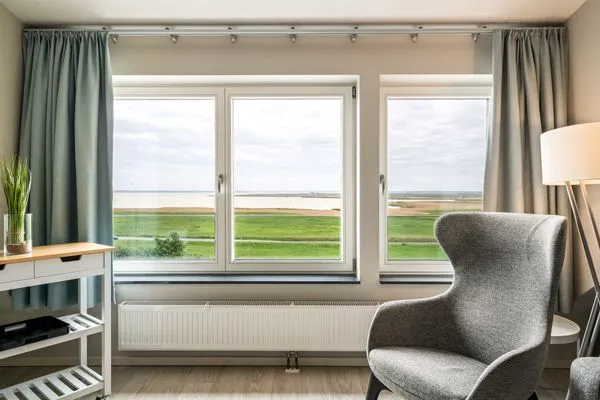Ferienwohnung Dünenrast Ostseebad Wustrow ZweiWasser Alte Seefahrtschule Gemütlicher Wohnbereich  Dünenrast