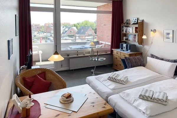 Wohnzimmer Haus Nordenlicht Ferienwohnung „Holm"