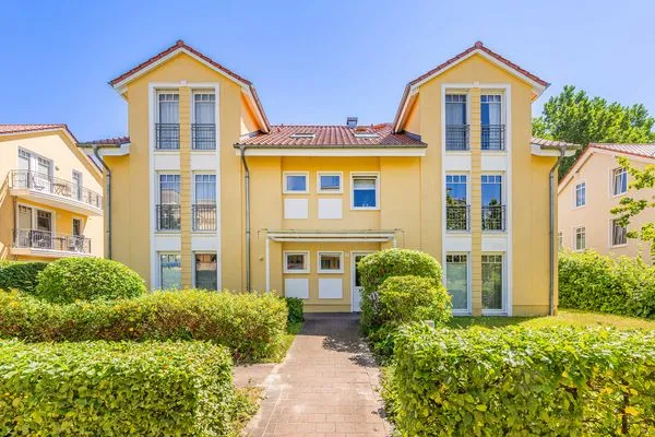 Fassade / Eingang  Ferienwohnung Seelenhafen mit Terrasse und nur 400 m zum Strand